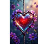 Rope Knot Heart 30 Piece Jigsaw Puzzles for Adults, Colourful, Challenging & Brainteasing Adult puzzles 30 Pieces Flower, Fun jigsaws for The Whole Family 10x8 inch