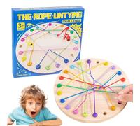 Rope Puzzle Game, Interactive Untying Rope Challenge, Educational Lacing Untangling Toy, 8.74 inches Compact Strategy Board Games, Ideal for Adults, Kids, Boys and Girls Over 3