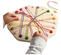 Rope Puzzle - Grollo Grid Toy, Board Design, Portable String Game | Layout del vassoio di legno con percorso di messa a fuoco cerebrale, costruttore di abilità logiche per bambini