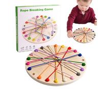 Rope Untangling Game - Gioco di per sciogliere i nodi, 22 cm + legno lucidato naturale, giocattolo educativo portatile, per allenamento mentale e casa (stabile)