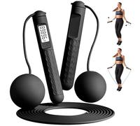 Ropeless Skipping Rope,Adjustable Hanging Cordless Skipping Rope Adults,Cordless Jump Rope With Counter,Weighted without Rope for Home Workout Equipment for Women Men Waist (nero)