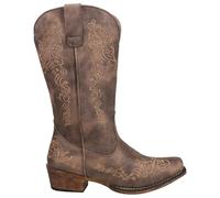 ROPER Riley Scroll Embroidery Snip Toe Cowboy Boots, Stivali Western Donna, Marrone, 40.5 EU