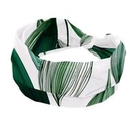 ropical, fasce larghe per capelli da donna, con motivo ramo di palma verde, per yoga, allenamento, fasce elastiche per lavare il viso e il trucco