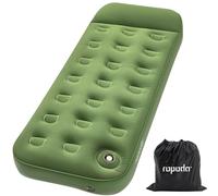 ROPODA Letto Gonfiabile Singolo, Materasso Gonfiabile Floccato, Letto da Campeggio con Cuscino e Pompa a Pedale Incorporata, Materassino per Campeggio, Viaggi Brevi, Ospiti 188 x 77 x 28 cm, Verde