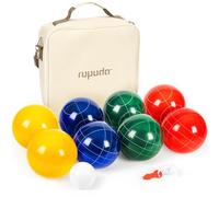ropoda Set di bocce da 107 mm, dimensioni e peso regolamentari, con 8 bocce in resina, palline in resina per competizioni professionali di tornei, Pallino da 60 mm, borsa per il trasporto antiurto a