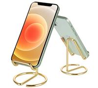 ROPOSY Supporto per telefono cellulare da scrivania, in metallo dorato, accessorio da scrivania, compatibile con tutti i telefoni cellulari, iPhone, interruttori, iPad