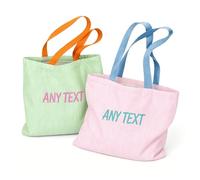 RoPox Monogramma Personalizzato Tote per le Donne, Personalizzabile con Testi, e Nomi, Grande Capienza e Riutilizzabile, Chiusura Superiore con Cerniera, per matrimoni, compleanni, spiaggia, vacanze