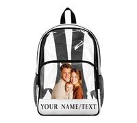 RoPox personalizzato Zaino trasparente,Ampio scomparto principale, Tasca frontale, Tasche laterali in rete, in PVC trasparente, approvato dallo stadio per scuola, concerti, sport, viaggi e lavoro