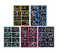 RoмPuzzle in Metallo - Prova Portatile 40 Pezzi e Gioco Mentale | Set di Enigmi in Filo Metallico con Bolorola di Stoccaggio | Sviluppa Abilità Cognitive