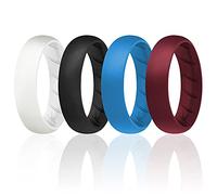 ROQ - Anelli in silicone per donna, traspiranti, in silicone, vestibilità comoda, per matrimonio, colore: marrone, blu navy, nero, taglia 6