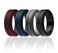 ROQ - Fede nuziale gomma di silicone Irregolare Nessuna pietra preziosa Uomini, Multi-color, I0118003