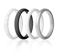 ROQ - Set di fedi nuziali silicone Irregolare Nessuna pietra preziosa Da donna, Multi-color, I0117675