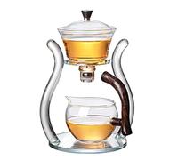 RORA Lazy Kungfu - Servizio da tè in vetro magnetico, con coperchio girevole, semiautomatico (arancione)