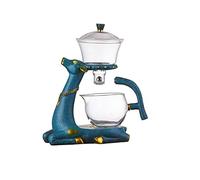 RORA Set di teiera in vetro semi automatica con rotazione a goccia con infusore Lazy Kungfu Tea Pot Set (teiera con cervo)