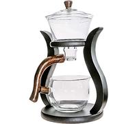 RORA Teiera semiautomatica in vetro teiera rotante per flusso d'acqua magnetico Set teiera in vetro(teiera senza tazze)