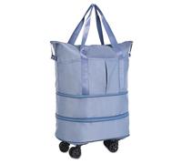Rordigo 1 borsa roll-Duffle con ruote, in tessuto Oxford, espandibile e pieghevole, borsa a Duffle, Blu
