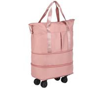 Rordigo 1 borsa roll-Duffle con ruote, in tessuto Oxford, espandibile e pieghevole, borsa a Duffle, rosa