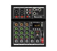 Rordigo -A4 Digitale Portatile Professionale con Bordo Mixer USB Mixer Audio A 4 Canali Nero 1 Pezzo