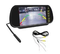 Rordigo Monitor LCD per Auto da 7 Pollici per Specchietto Retrovisore, Schermo di Parcheggio con 2 Ingressi AV, Display Automatico Assistenza per Telecamera Posteriore, Facile da Usare e di Ottima Fat