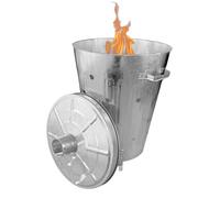 Rori Bidone per il fuoco XL per rifiuti da giardino con coperchio, rotondo (110 l)