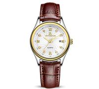 RORIOS Analogico Al Quarzo Donna Orologi da Polso Leather Band Roman Numerals Data Calendario