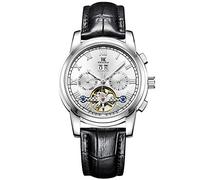 RORIOS Automatico Meccanico Tourbillon Orologi da Polso Uomo Acciaio INOX Cinturino Calendario Luminoso Pointer Multifunzione Impermeabile Orologi