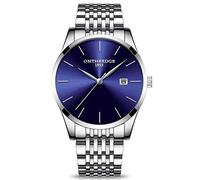 RORIOS Business Magro Orologi da Polso Uomo Analogico Al Quarzo Acciaio INOX Cinturino Data