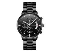 RORIOS Business Quartz Orologi Polso da Uomo Impermeabili Watchs Chronograph Analogico Orologioes Abito Elegante Classico con Cinturino in Acciaio Inossidabile del Calendario Argento nero