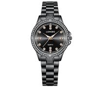 RORIOS Coppia Orologi Uomo Donna Orologio Acciaio Inossidabile Business Analogico Quarzo Orologio da Polso Impermeabile Luminosi Orologio Nero B