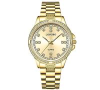 RORIOS Coppia Orologi Uomo Donna Orologio Acciaio Inossidabile Business Analogico Quarzo Orologio da Polso Impermeabile Luminosi Orologio Oro A