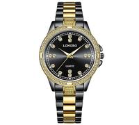 RORIOS Coppia Orologi Uomo Donna Orologio Acciaio Inossidabile Business Analogico Quarzo Orologio da Polso Impermeabile Luminosi Orologio Oro nero A