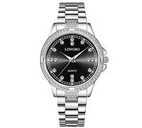 RORIOS Coppia Orologi Uomo Donna Orologio Acciaio Inossidabile Business Analogico Quarzo Orologio da Polso Impermeabile Luminosi Orologio Bianco Nero A