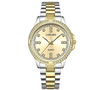 RORIOS Coppia Orologi Uomo Donna Orologio Acciaio Inossidabile Business Analogico Quarzo Orologio da Polso Impermeabile Luminosi Orologio Oro D