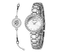 RORIOS Donna Orologi Analogico Al Quarzo Orologi Diamante Orologi Polso Cinturino in Acciaio Inox Brillanti Orologi con Bracelet Set