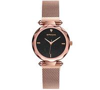RORIOS Donna Orologi Simple Shining Cielo Stellato Dial Mesh Band Bracelet Diamante Simulato Orologi da Polso Ladies Watches