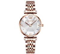 RORIOS Donna Orologio Analogico al Quarzo Orologio con Oro Rosa Cinturino in Acciaio Inossidabile Elegante Impermeabile Orologi Moda Orologio da Polso