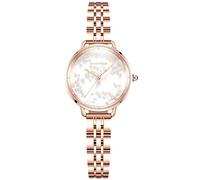 RORIOS Donna Orologio Analogico Al Quarzo Orologio in Acciaio Inossidabile Bracciale Luminoso Elegante Orologio da Polso Fashion Fiore Orologio da Donna(bianca)