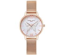 RORIOS Donna Orologio Bellissimo Farfalla Dail Acciaio INOX Mesh Cinturino Analogico Al Quarzo Donna Orologio da Polso Regalo di Compleanno Orologi Women Watch