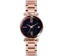 RORIOS Fashion Donna/Ladies Orologi da Polso Analogico Al Quarzo Bellissimo Cielo Stellato Dial Acciaio INOX Band