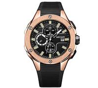 RORIOS Fashion Leisure Men Watch Silicone Strap Calendar Luminous Stopwatch Multifunction Wrist Watch