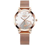 RORIOS Fashion Orologi da Donna Elegance Orologi da polso da donna diamante Quadrante Acciaio Mesh Band Analogico Al Quarzo Orologi
