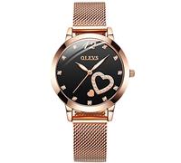 RORIOS Fashion Orologi da Donna Elegance Orologi da polso da donna diamante Quadrante Acciaio Mesh Band Analogico Al Quarzo Orologi