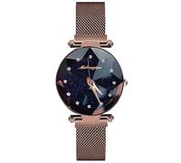 RORIOS Moda Donna Orologi Analogico Quarzo Orologio Cielo Stellato Dial in Acciaio Inossidabile Orologi da Polso per Donna Ragazze