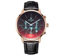RORIOS Moda Orologi da Polso Uomo Orologio Analogico Quarzo Pelle Calendario Multifunzione Orologi