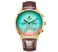 RORIOS Moda Orologi da Polso Uomo Orologio Analogico Quarzo Pelle Calendario Multifunzione Orologi