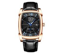 RORIOS Orologio da Uomo Analogico Quarzo Orologio Luminoso Orologio in Pelle Maschile Orologio da Polso Elegante Orologio per Uomo