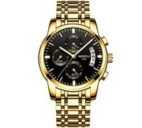 RORIOS Moda Orologio da Uomo Analogico Quarzo Orologio Luminoso Cronografo Orologio con Data e Cinturino in Acciaio Inossidabile Quadrante Orologio da Polso