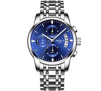 RORIOS Moda Orologio da Uomo Analogico Quarzo Orologio Luminoso Cronografo Orologio con Data e Cinturino in Acciaio Inossidabile Quadrante Orologio da Polso