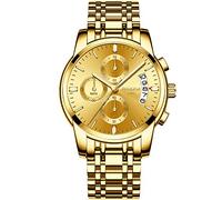 RORIOS Moda Orologio da Uomo Analogico Quarzo Orologio Luminoso Cronografo Orologio con Data e Cinturino in Acciaio Inossidabile Quadrante Orologio da Polso