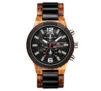 RORIOS Moda Orologio Legno da Uomo Orologio da Polso Orologio Analogico Al Quarzo Orologio di Peso Cronografo con Data e Cinturino Leggero Naturale Orologio di Legno